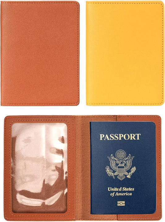 2 Pack Passport covers and Vaccine Card Holder Arouselove PU Leather Passport Wallet Vaccine Case Protector Slot Travel Passport Wallets for Women & Men