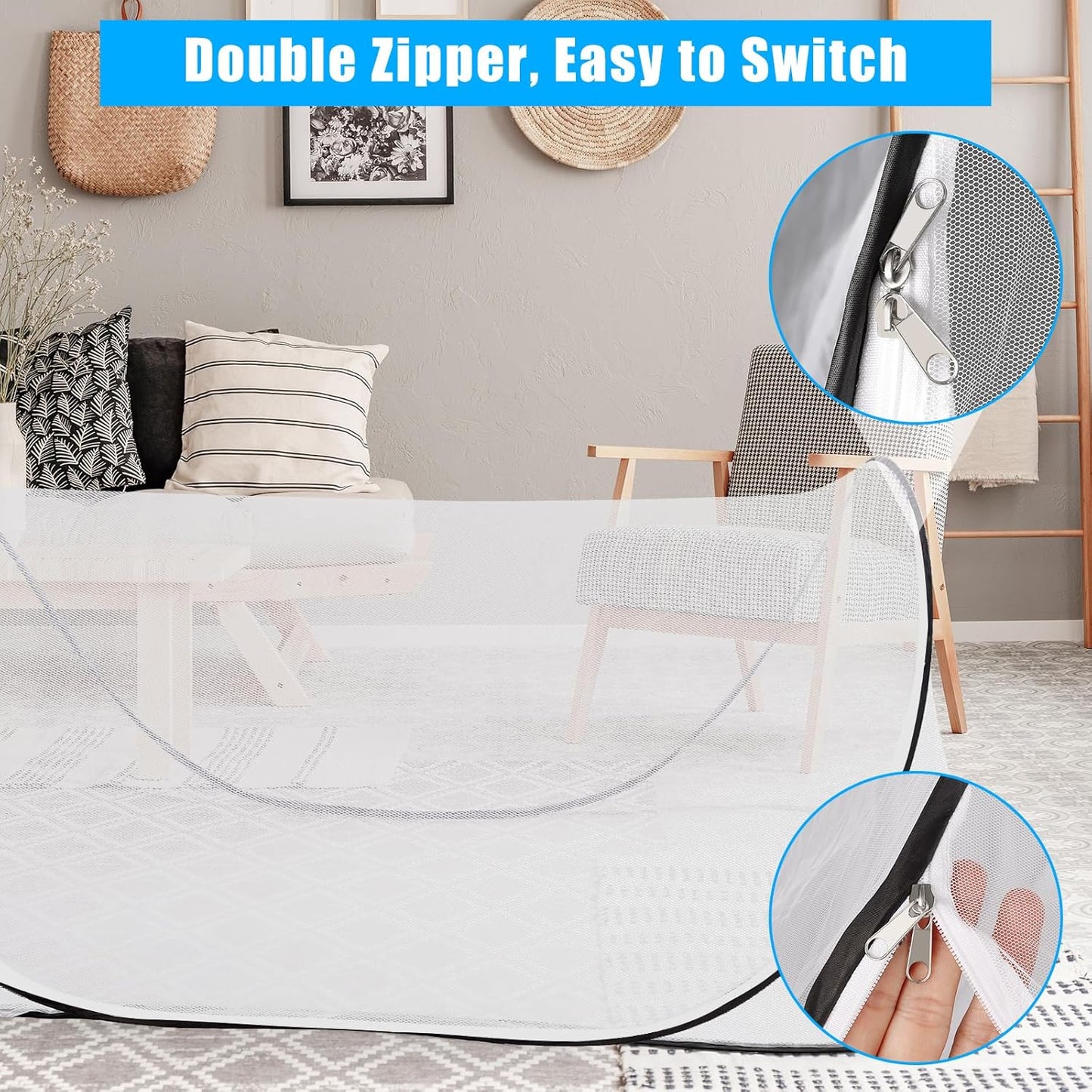 Large Pop Up Mosquito Tent, Portable Foldable Mosquito Net for Camping Bed Travel Patio (78 * 30 * 24inch)