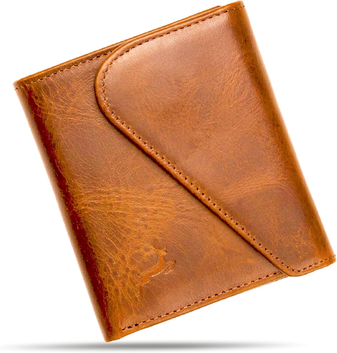 Leather RFID Wallet for Men, Slim Leather Mens Wallet, Handcraft Men's Wallets, Card Cases & Money Organizers, Magnetic Closure Sleek RFID Blocking Thin Mens Wallets with 9-12 Card Slots & Gift Box