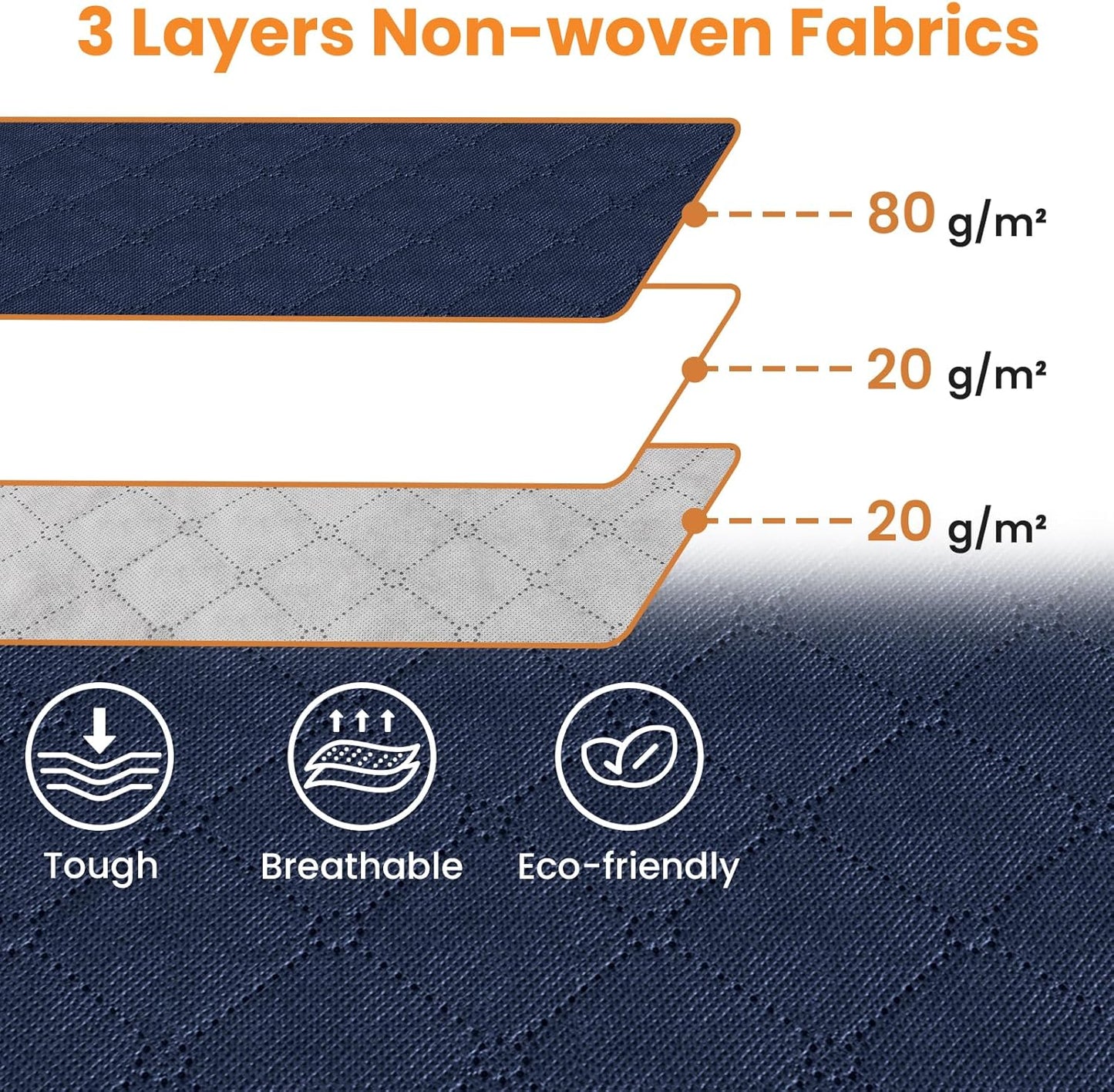 Fab totes 24 Gallons Clothes Storage, Foldable Thick Fabric Blanket Storage Bags, Containers for Organizing Bedroom, Closet, Clothing, Comforter, Organization with Handle (10 Pack,Blue)