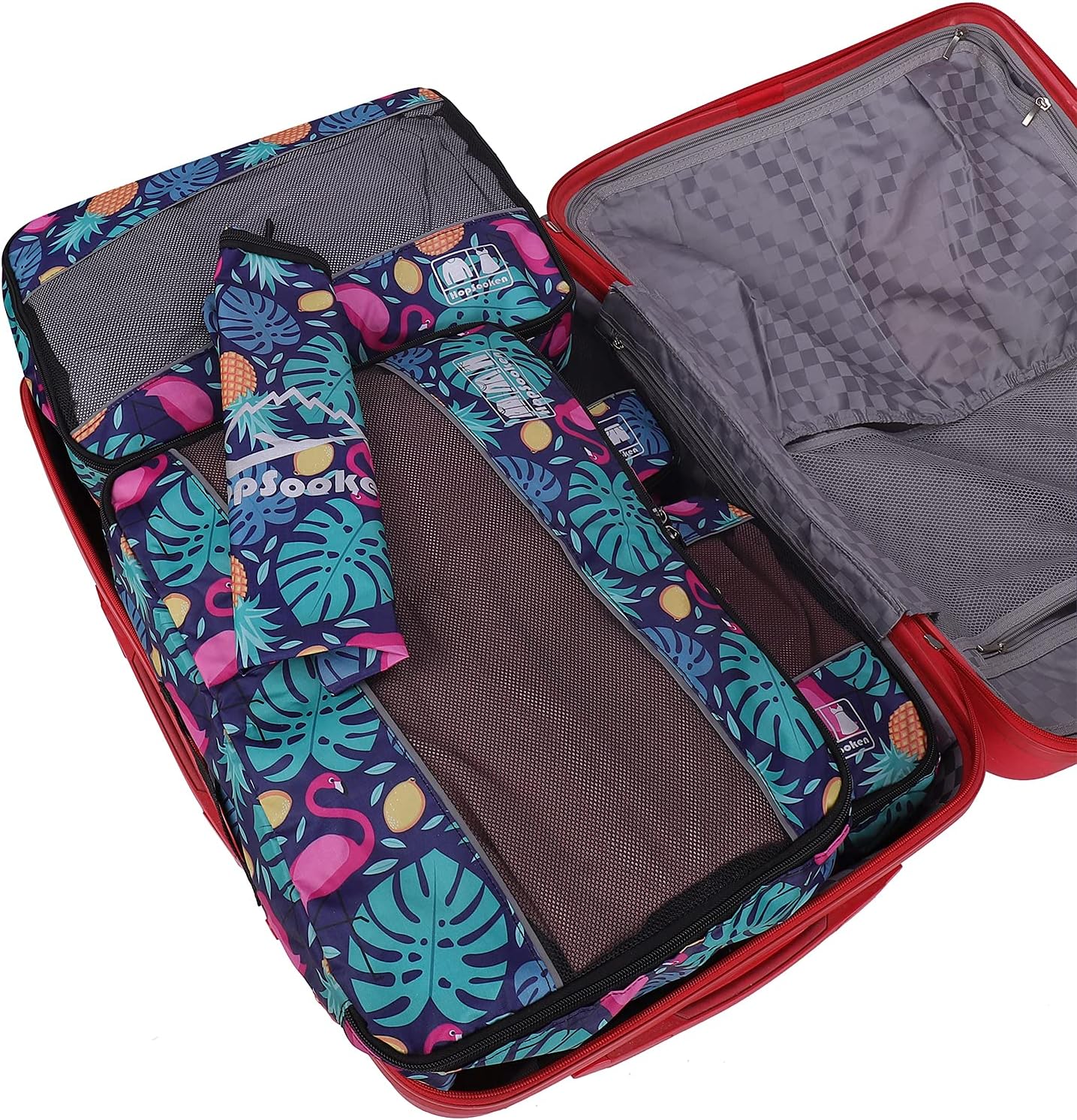 5 Set Packing Cubes for Travel Large Suitcase Luggage Organizer Bags Travel Accessories Vacation 4 Cubes 1 Laundry Pouch Bag