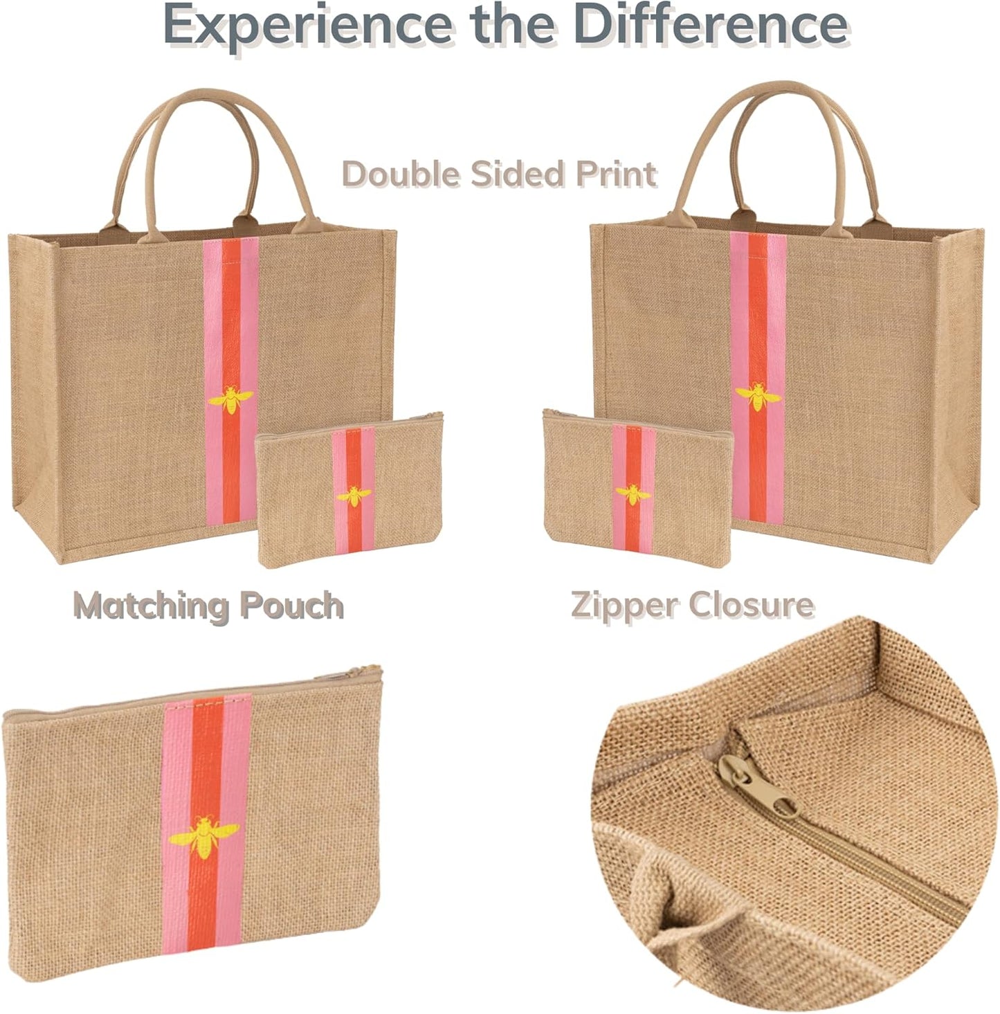 Large Beach Bag Jute Woven Tote