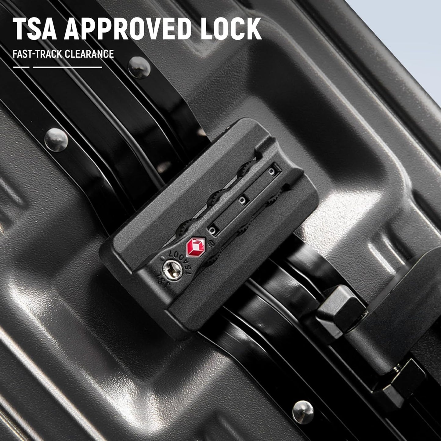 UrbanExplorer 20 Inch Carry On Luggage TSA Approved, Aluminum Frame Zipperless Luggage Carry On with Compartment for Short Trips, ABS+PC Hard Shell Suitcases with Spinner Wheels, Gray