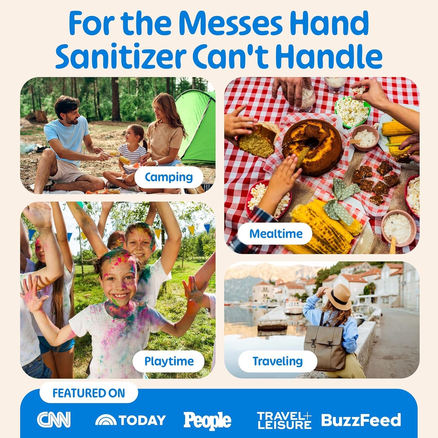 Fomin Mini Hand Sanitizer Wipes 16 Pack (8 Count) - Fragrance Free Mini Wet Wipe - pH Balanced, Biodegradable, Antibacterial On The Go Hand Sanitizing Wipes - Hypoallergenic, Plant-Based Travel Wipe