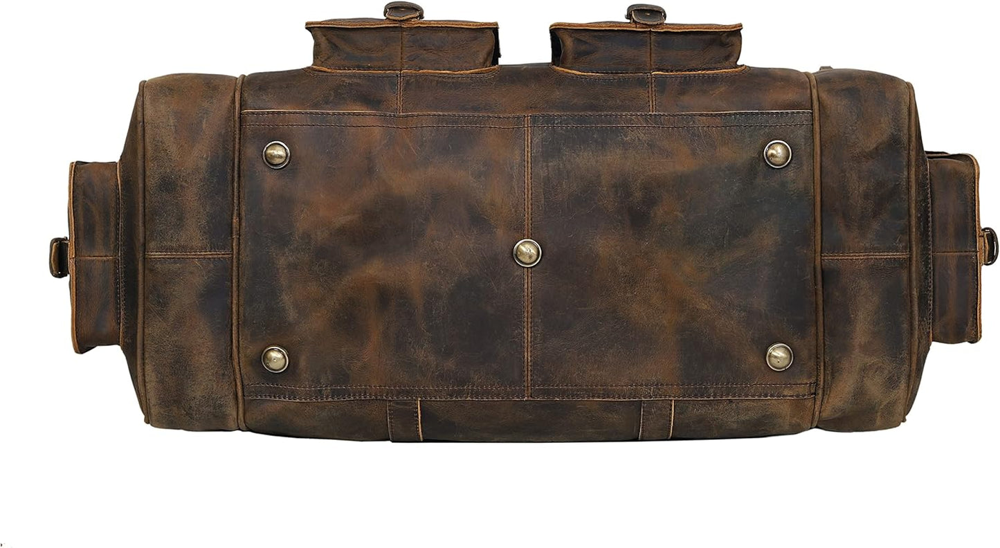 Large duffel bags for men holdall leather travel bag overnight gym sports weekend bag