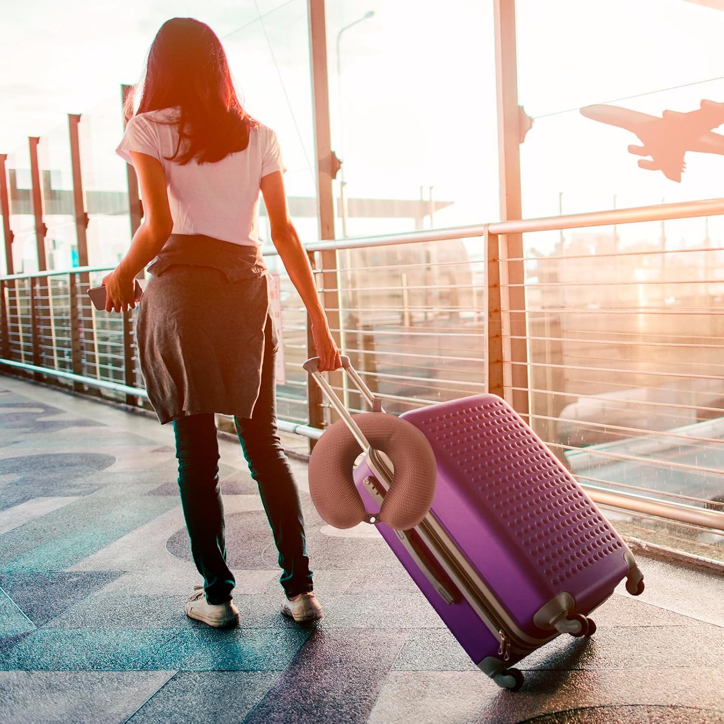 Travel Neck Pillow Cover, Neck Pillow Case with Zipper, Cooling, Pure, Soft and Smooh, Airplane Pillow Sleep Replacementt Washable (Only Pillow Covers, no Filler)