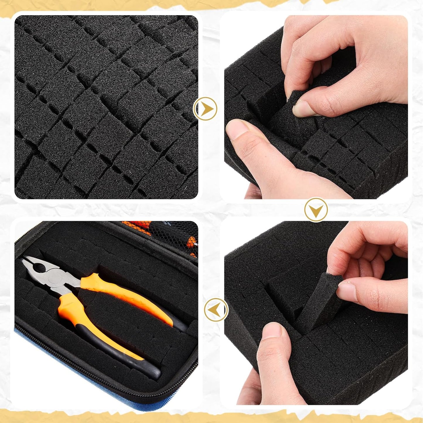 EVA Hard Case with Customizable Foam Protective EVA Carrying Case Shockproof Outdoor for Camera, Digital Products, Electronic Instruments with Knife(Blue,11 x 7.8 x 4.3 Inch)