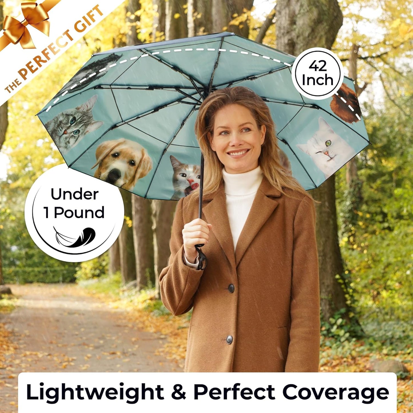TUMELLA Strongest Windproof Travel Umbrella (Compact, Superior & Beautiful), Small Strong but Light Portable and Automatic Folding Rain Umbrella, Durable Premium Grip, Fits Car & Backpack