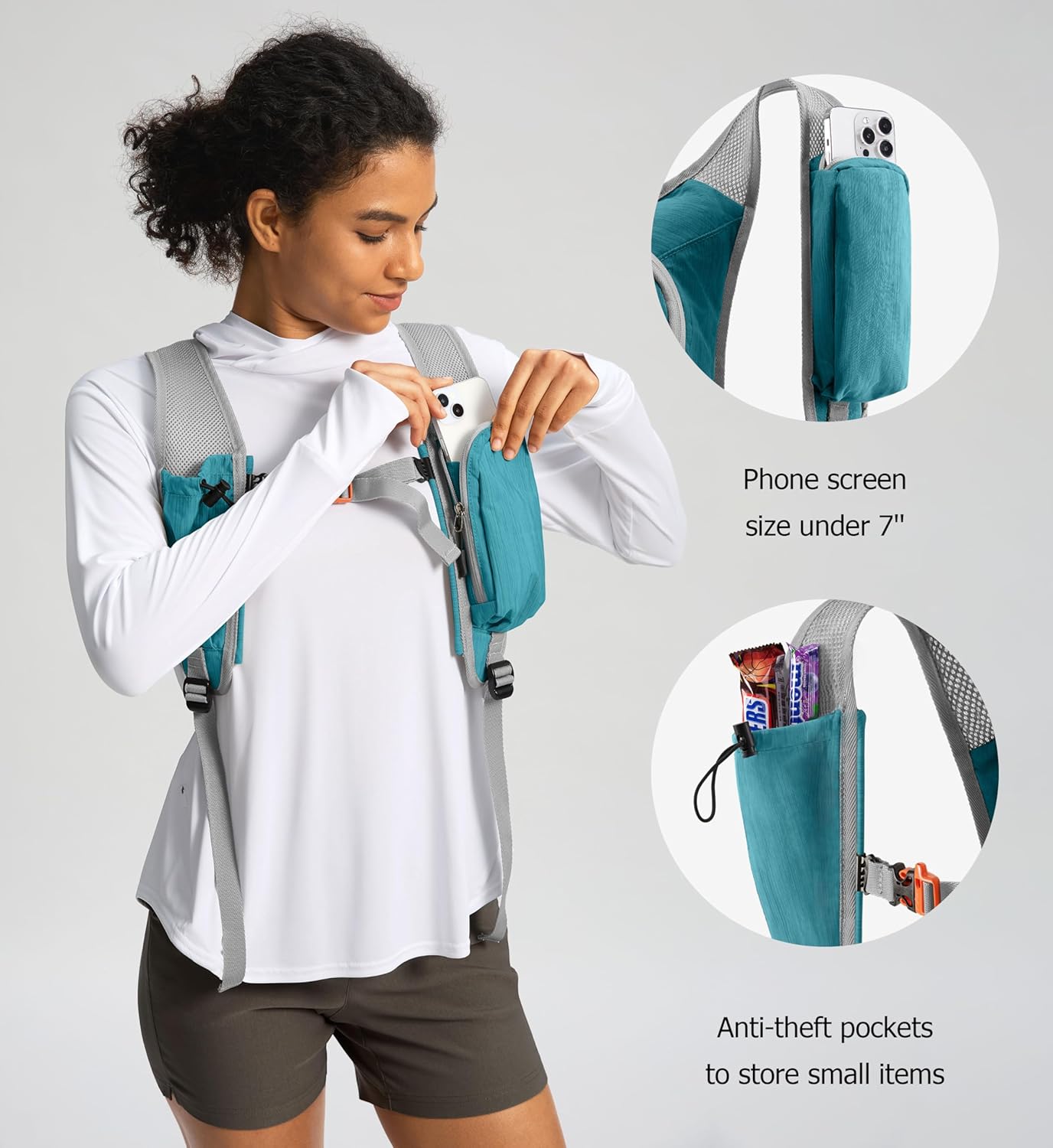 10L Small Hiking Backpack Travel Daypack Lightweight Packable Back Pack for Women Men(Teal Blue)