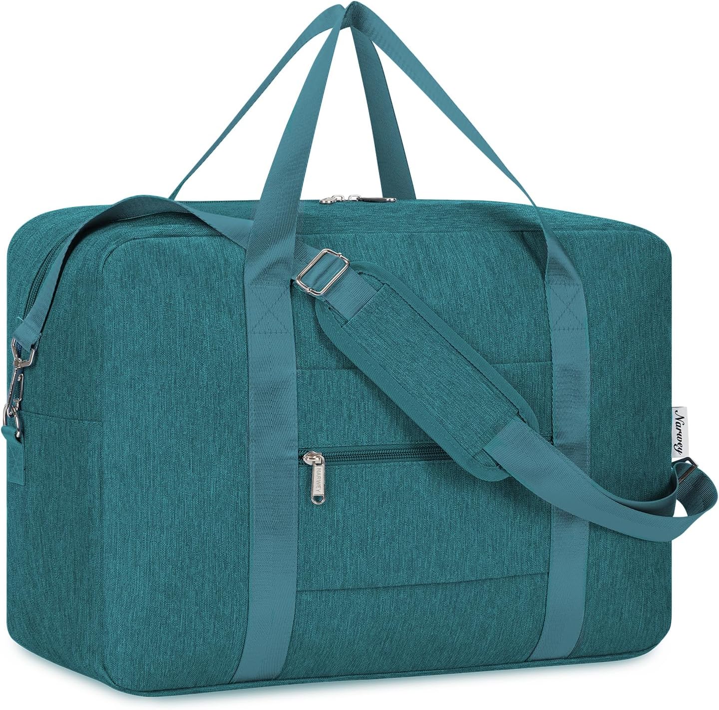 For Spirit Airlines Personal Item Bag 18x14x8 Foldable Travel Duffel Bag Underseat Carry on Luggage Weekender for Women 30L (Teal)
