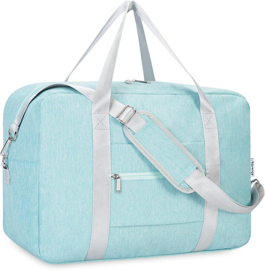 For Spirit Airlines Personal Item Bag 18x14x8 Foldable Travel Duffel Bag Underseat Carry on Luggage for Women (Mint Green)