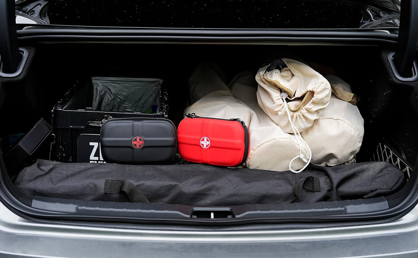 RHINO RESCUE EVA First Aid Kit, Small Waterproof Portable Emergency Hiking First Aid Kit for Backpacking, Medical Kit for Travel, Home, Car, College Dorm, Camping, Boat, Back to School (Red)