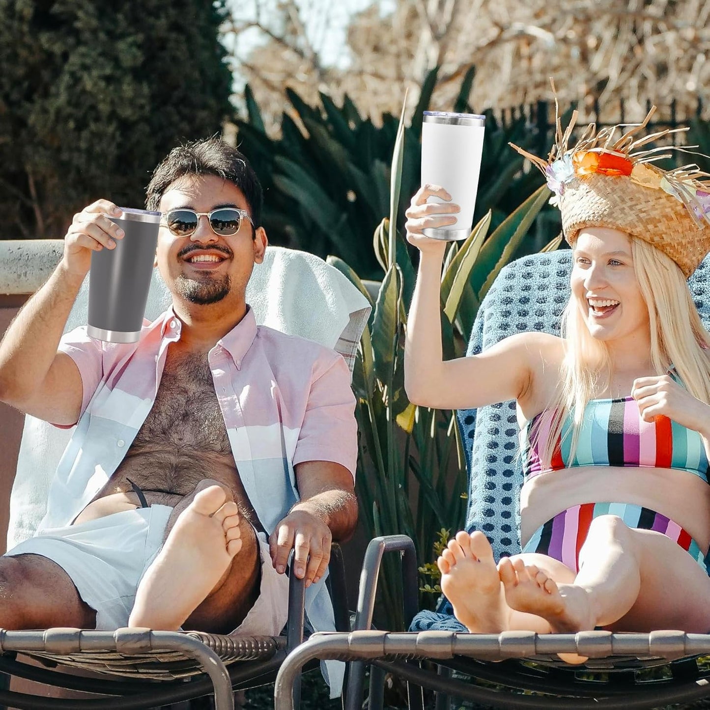 20oz Tumbler Bulk Stainless Steel Tumblers with Lid Vacuum Insulated Double Wall Travel Coffee Mug Powder Coated Tumbler Cup for Hot and Cold Drinks(Grey, 12 pack)