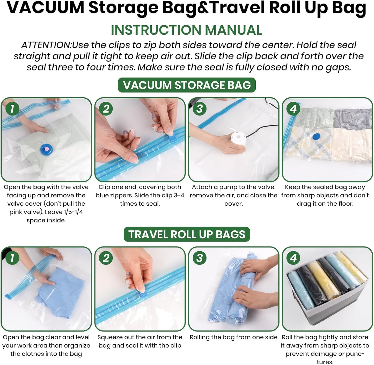 Vacuum Storage Bags,10Pack Vacuum Seal Bags for Clothing,Bedding,Clothes,Comforters,Blankets,Pillows-5 Jumbo+5Large Space Bag Vacuumm Storage Bag Hand Pump Inclued