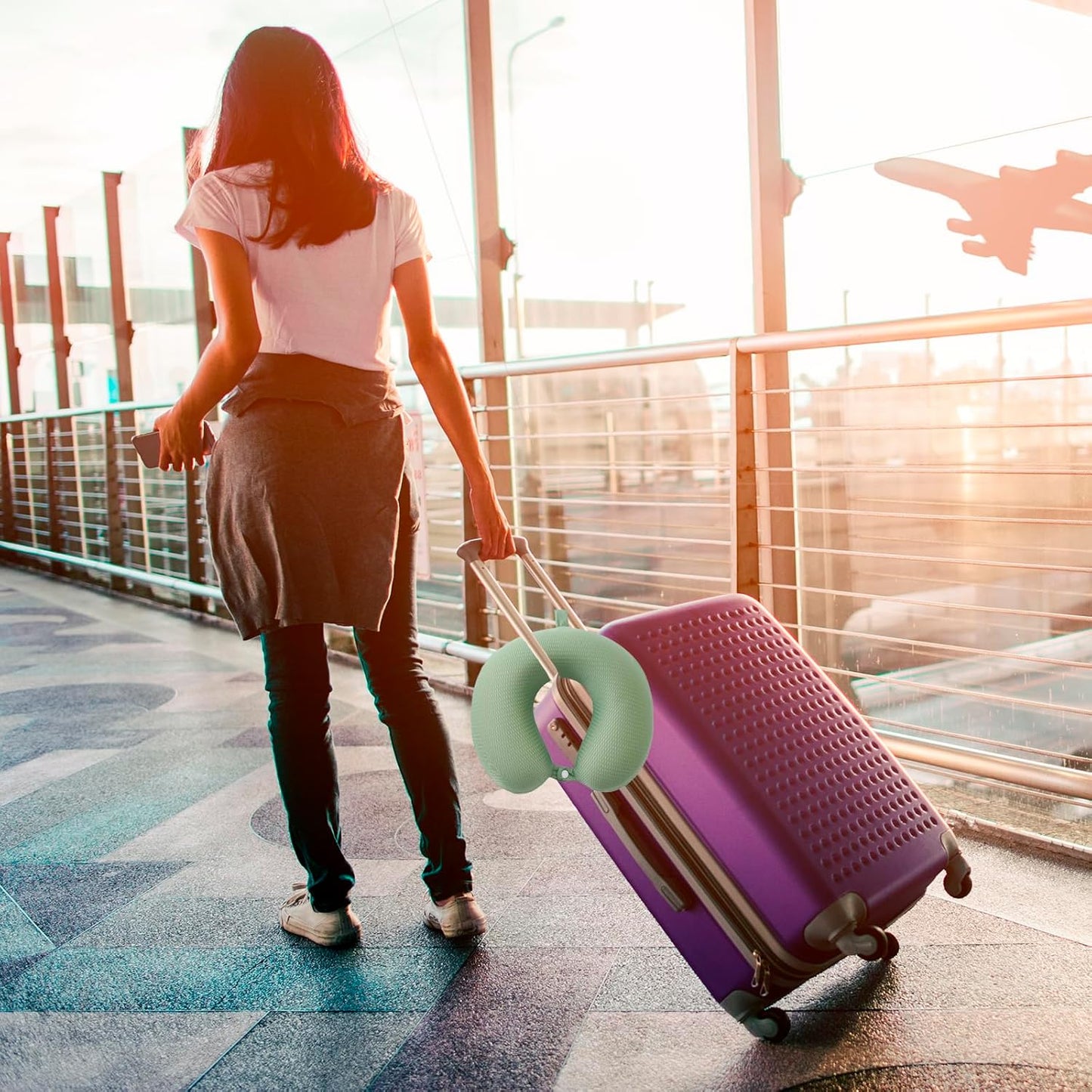 Travel Neck Pillow Cover, Neck Pillow Case with Zipper, Cooling, Pure, Soft and Smooh, Airplane Pillow Sleep Replacementt Washable (Only Pillow Covers, no Filler)