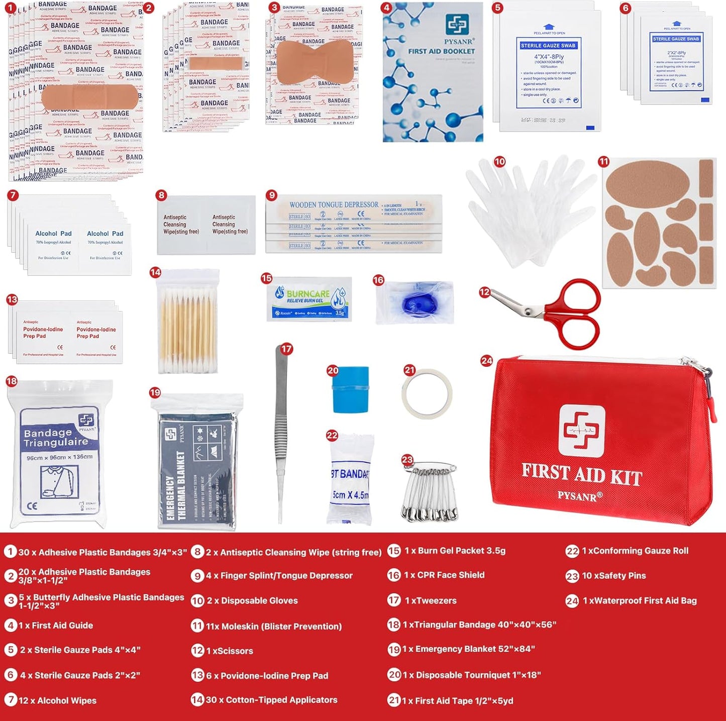 Small First Aid Kit, 150 Piece with Foil Blanket & Scissors, Mini First Aid Bag for Emergency, Home, Camping, Travel, Sports, Office, Outdoor, Car, School