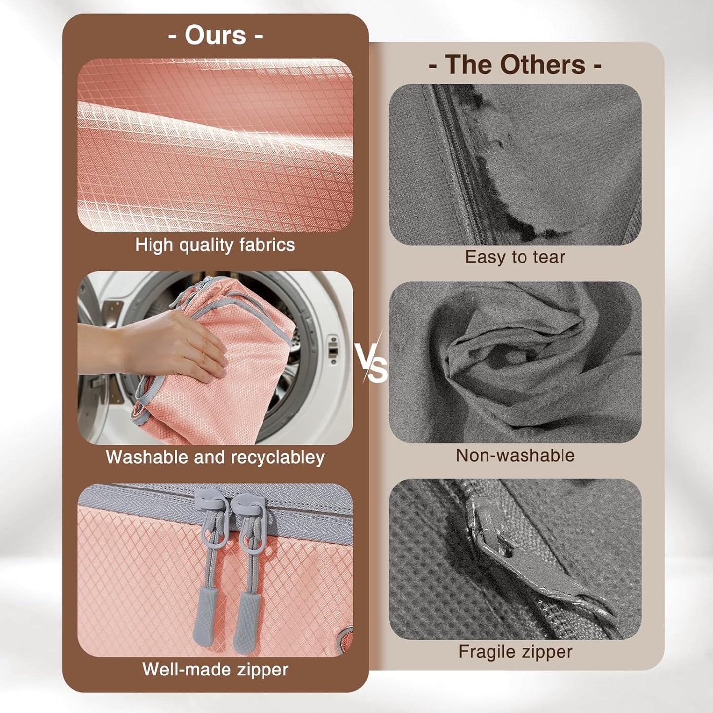 DIMJ Comforter Storage Bag 4 Pack - Blanket Storage Organizer Compression Bags, Large Capacity Ultra Space Saving Self Compression Organize for Bedding, Pillow, Duvet, Sheet Storage with Zipper Window