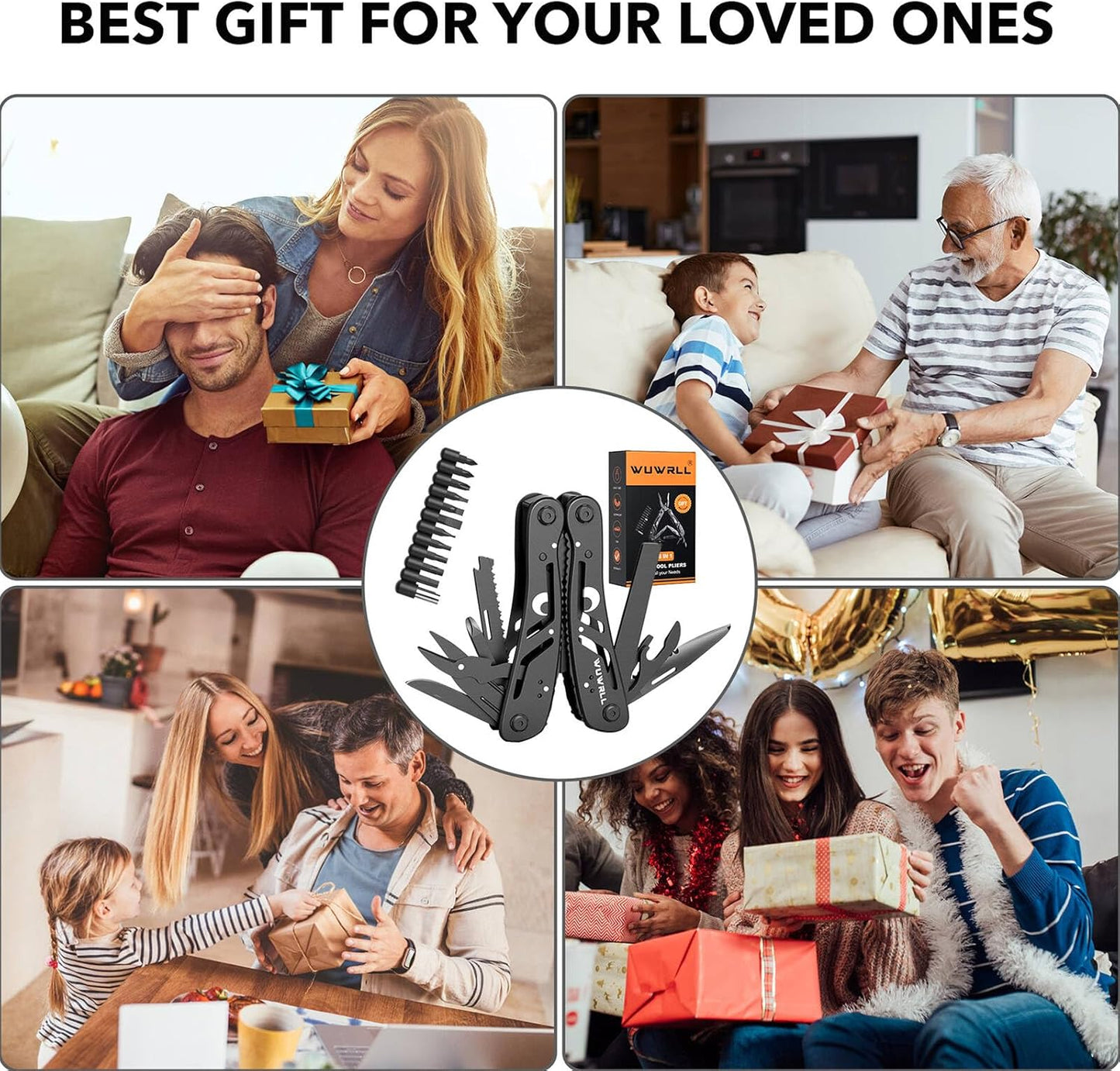 26-in-1 Multitool，Professional Stainless Steel Multi Tools ，Multitool Pliers Pliers Pocket Knife with Heavy Duty Screwdriver Sleeve, Replaceable Bits Multitools for Outdoor, (black)