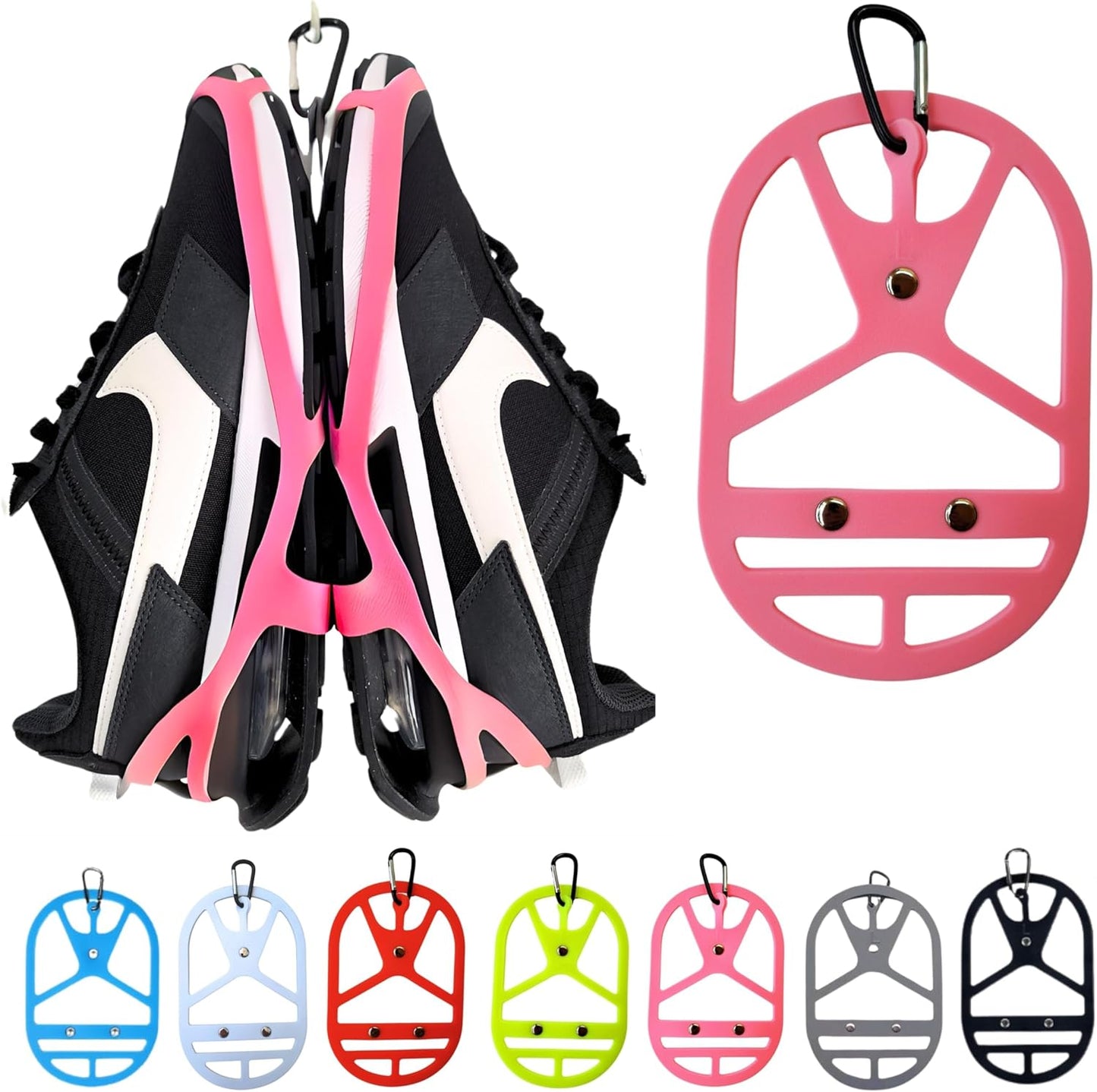 Shoe Holster For Backpack with Clip Hanger. Footwear Holder with Clip for Sneakers, Cleats, Bowling, Soccer, Basket, Football. For Travel, Outdoors, Sports & Space Saving