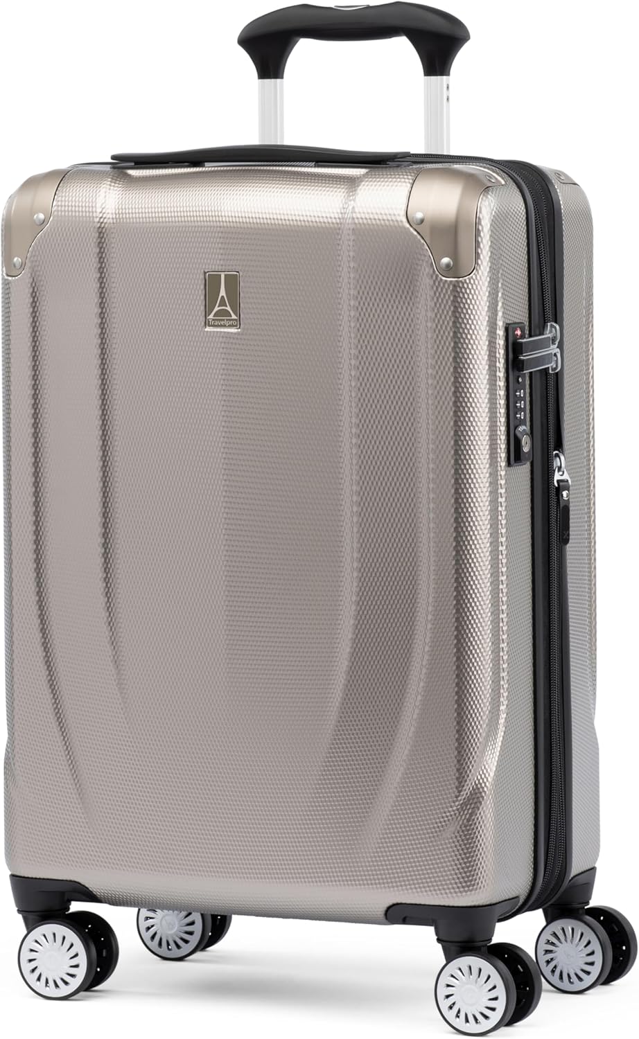 Travelpro Pathways 3 Hardside Expandable Luggage, 8 Spinner Wheels, Lightweight Hard Shell Suitcase, Carry On 21 Inch, Champagne