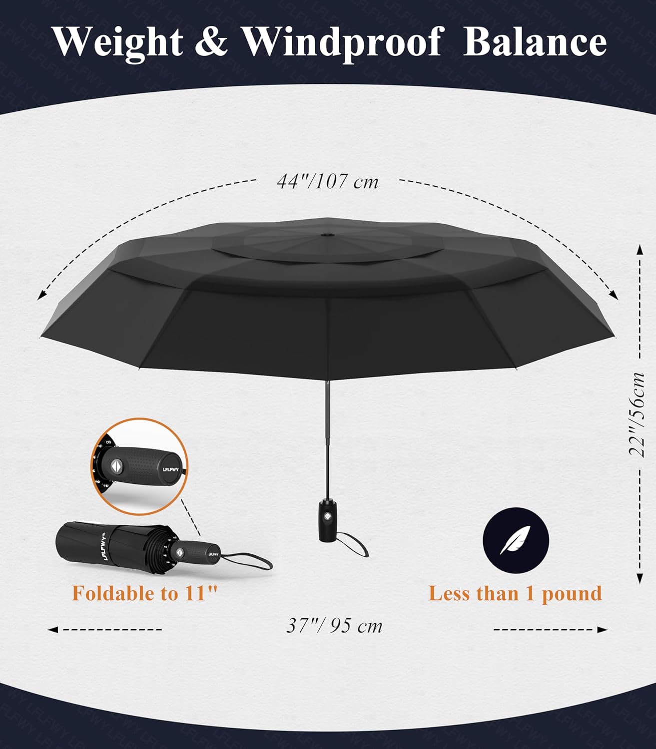 Windproof Travel Umbrella Compact, Automatic Open Close Umbrellas for Rain,Fiberglass Frame, Vented Triple Layer