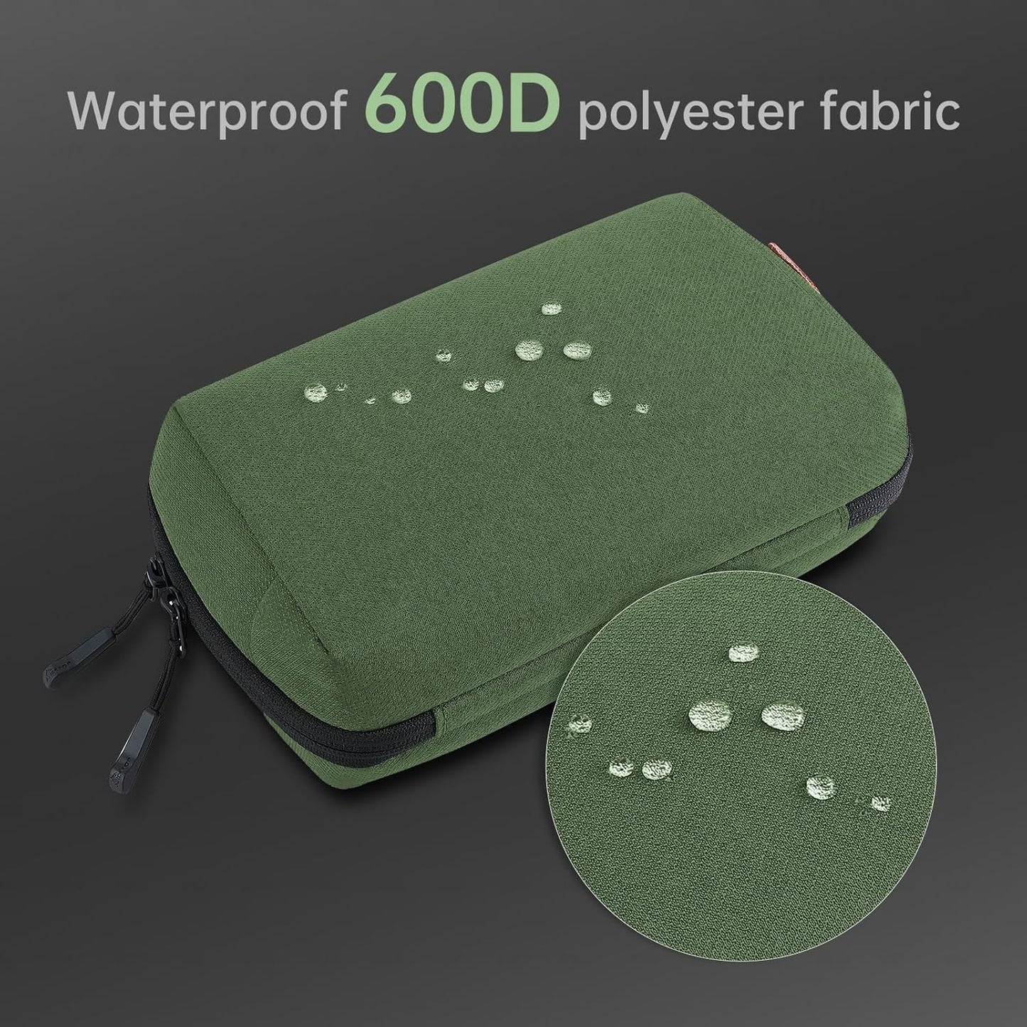 Electronic Organizer Travel Case Bag for Cables, Switch, SD card, Passport and More – Ultimate Protection & Portability Waterproof (Green)