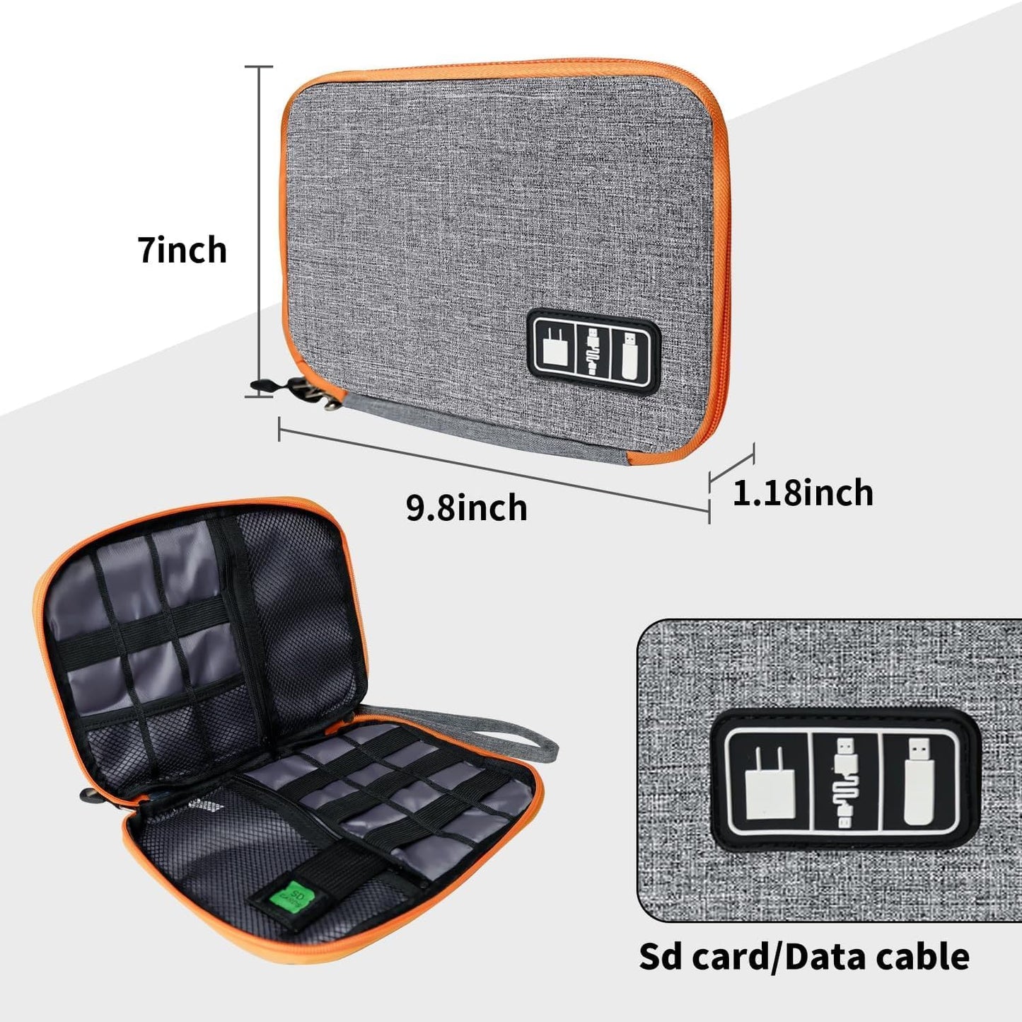 Electronics Travel Organizer,Portable Waterproof Electronic Travel Storage Bag for Small Charging Cord Storage,Charger,SD Card etc,for Travel,Business-Purple Black