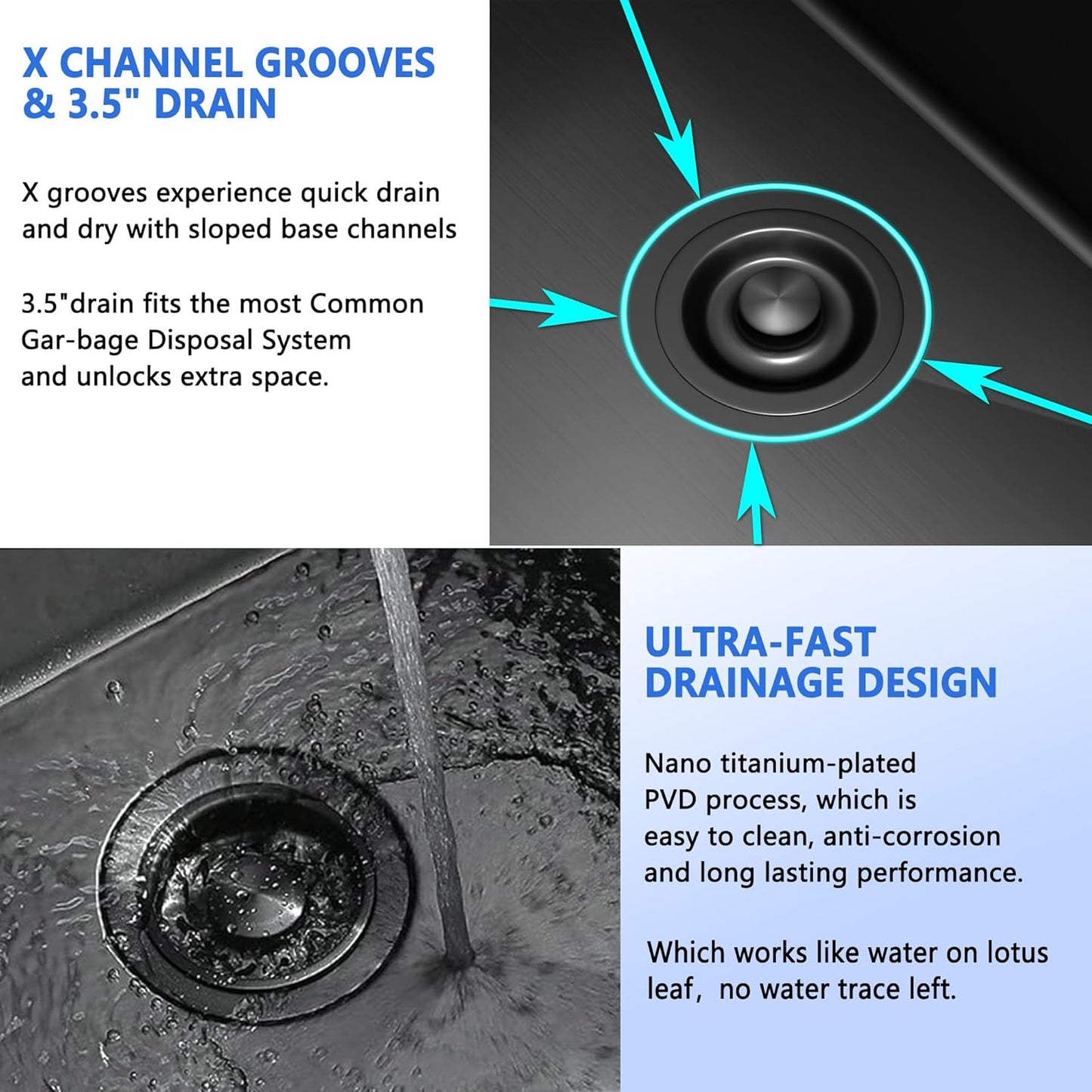 25x22 Inch Black Drop In Kitchen Sink, 25 Inch Gunmetal Black Kitchen Sink Top Mount 18 Gauge Stainless Steel Single Bowl Deep KitchenSink With Grid Handmade KitchenSink Drop In