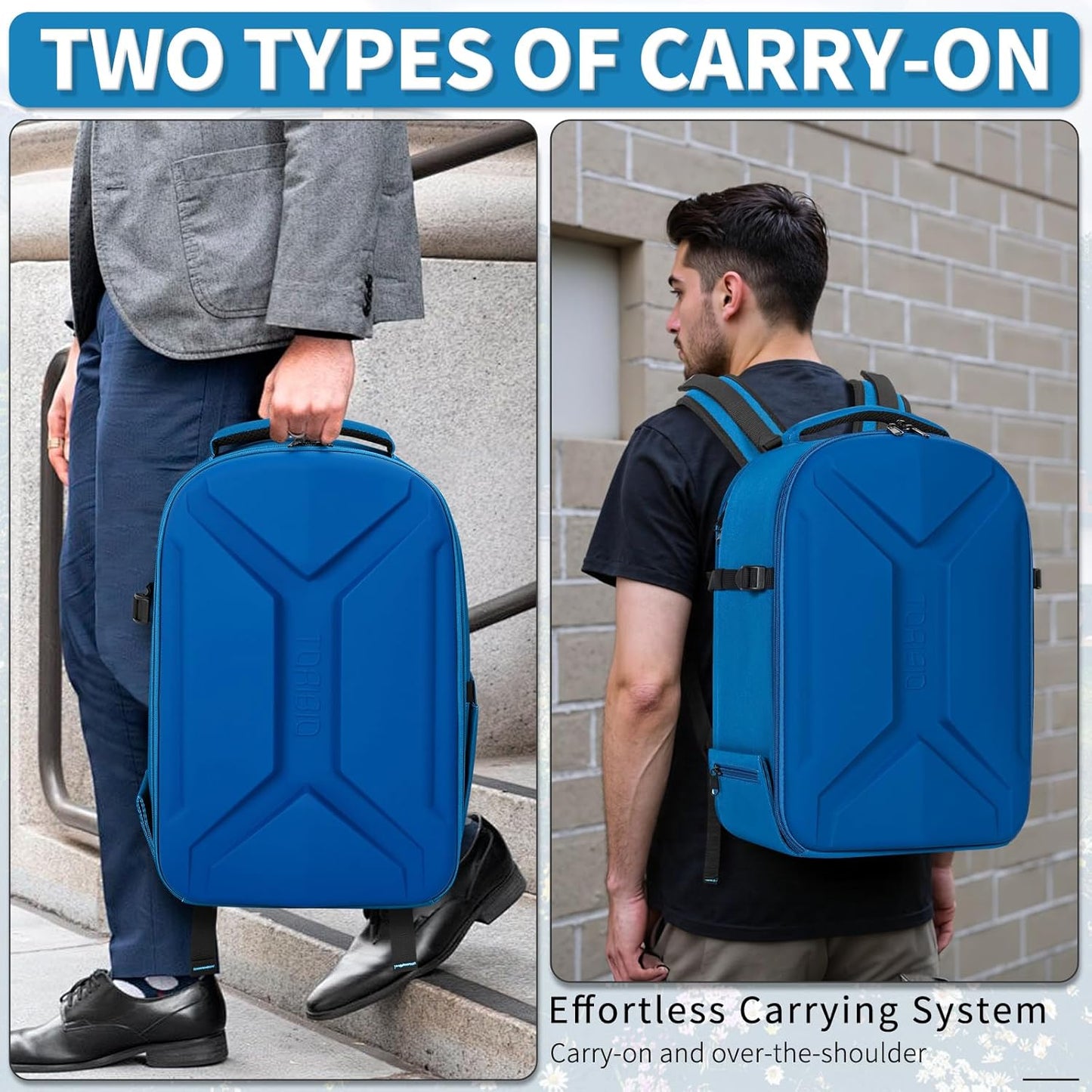 TORIBIO Camera Backpack, Hardshell DSLR Photography Camera Bag, Waterproof Hard Shell Camera Case with Tripod Holder & 15.6" Laptop Compartment Compatible with Canon/Nikon/Sony/DJI Mavic Drone