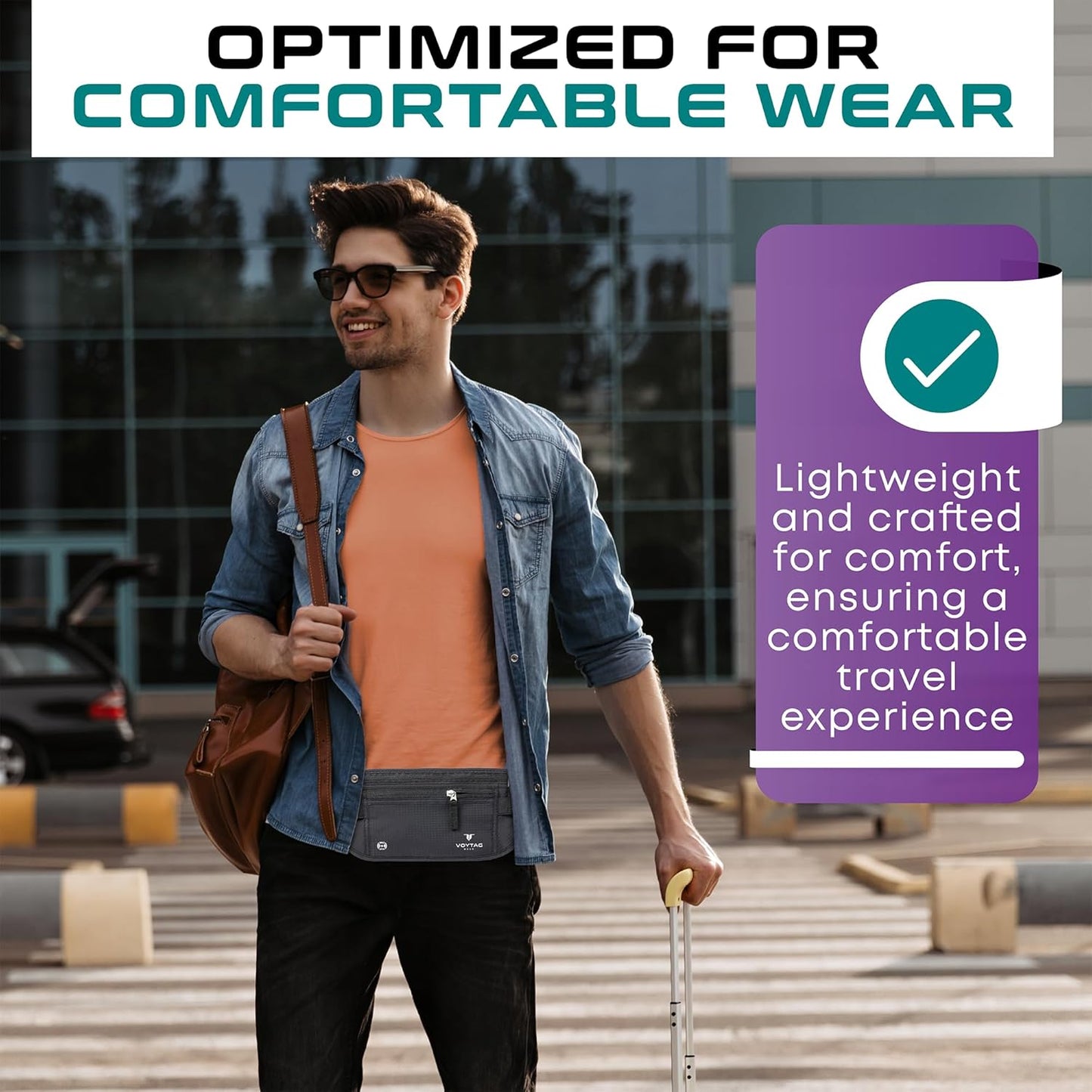 Travel Money Belt & Passport Holder - RFID Blocking Slim Travel Wallet & Fanny Pack for Men and Women - Essential Travel Pouch for Cash, Credit Cards, and Documents (Green Color)