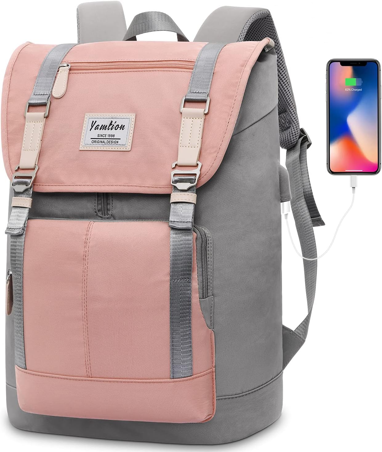 17 Inch Women Backpack School Bags for Teen Girls,College Student Bookbag Computer Backpack with USB Charging Port