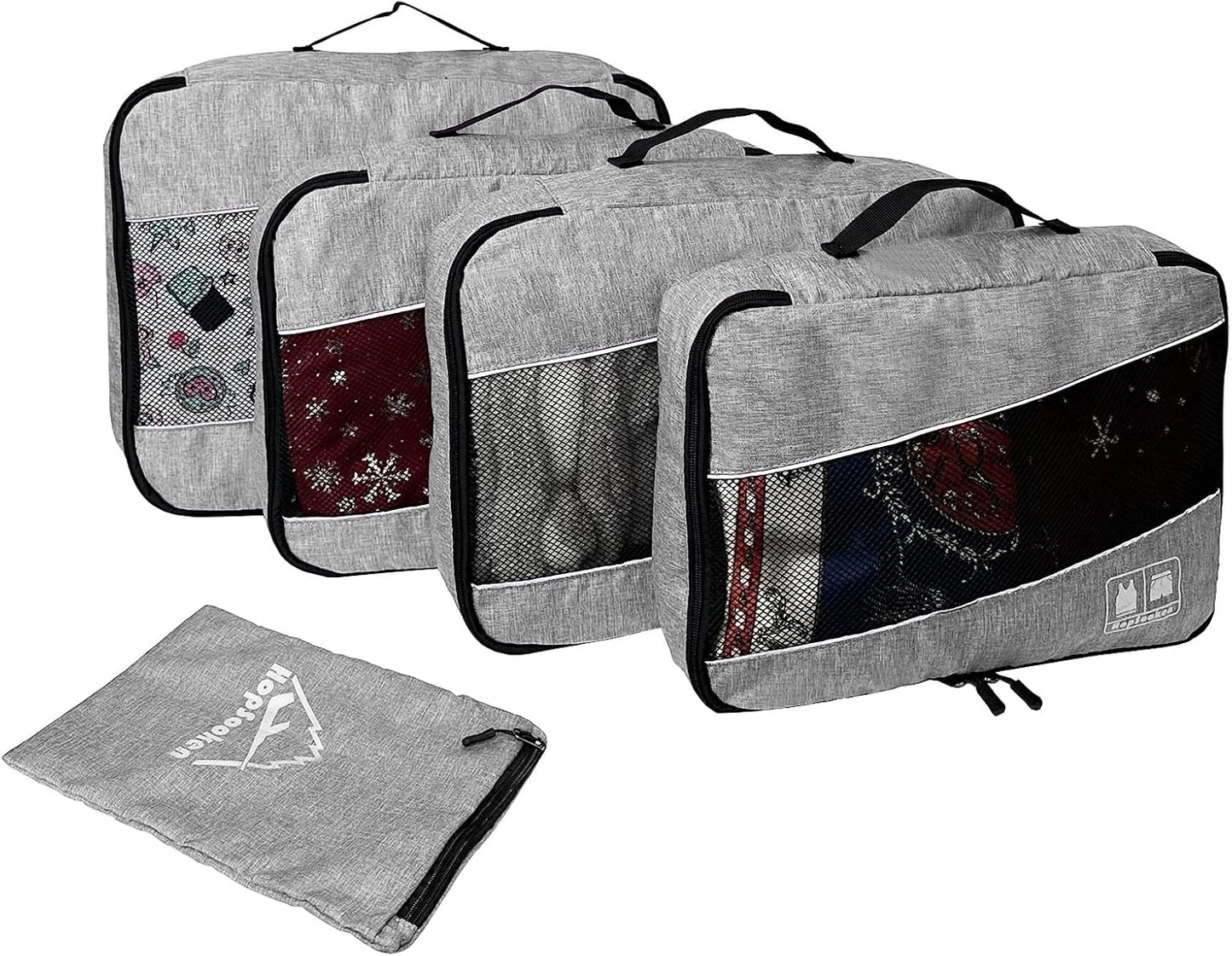 5 Set Packing Cubes for Travel Large Suitcase Luggage Organizer Bags Travel Accessories Vacation 4 Cubes 1 Laundry Pouch Bag