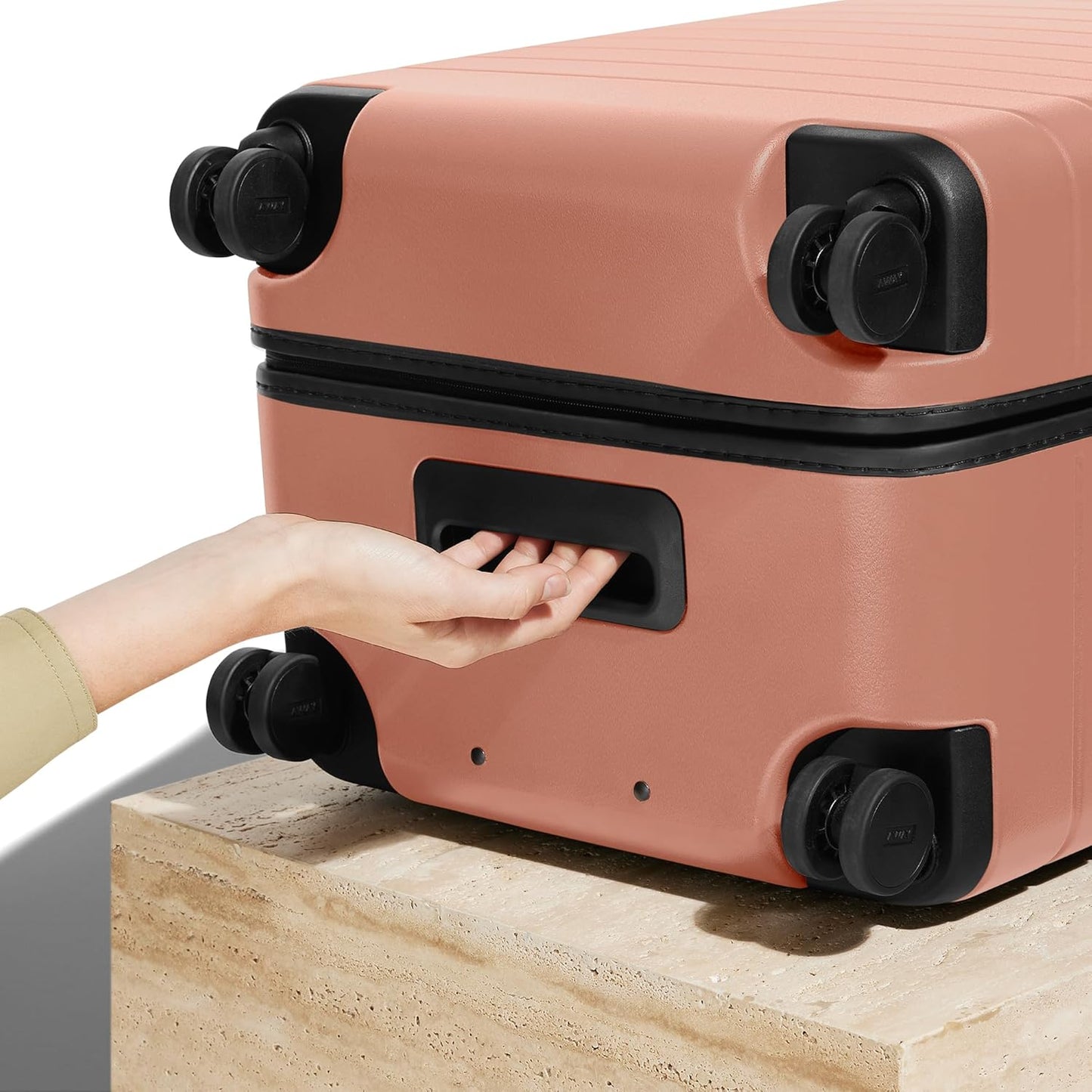 Away Large Trunk Luggage, 31 Inch Hardside Suitcase with Spinner Wheels, Lightweight & Durable, TSA Lock, Ideal for Long Trips, Clay Pink