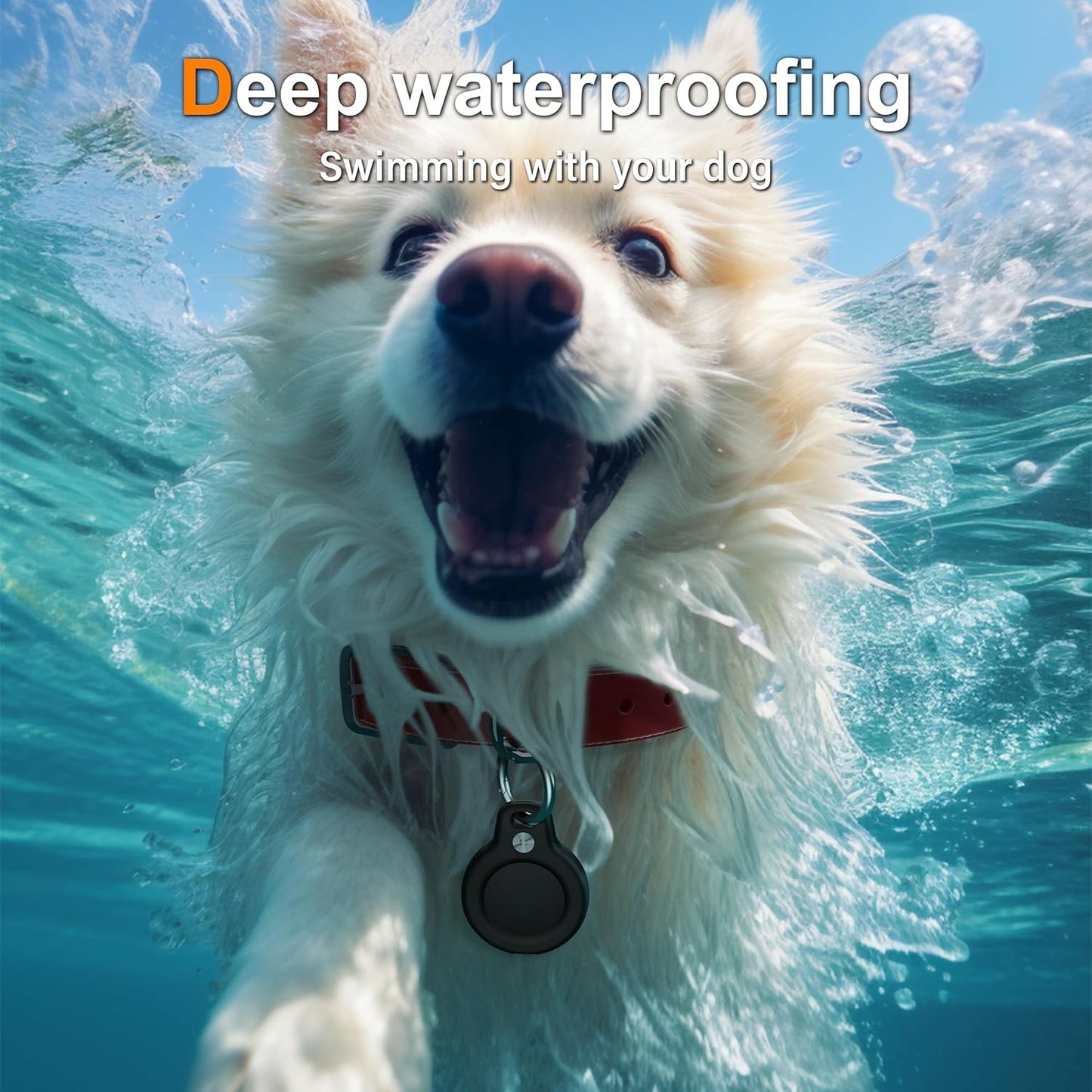 RFUNGUANGO Premium Waterproof Airtag Case, 4 Pack, Durable and Scratch Resistant, Suitable for Luggage, Backpacks, Dog Collars. All-Round Protection for Airtag, Black