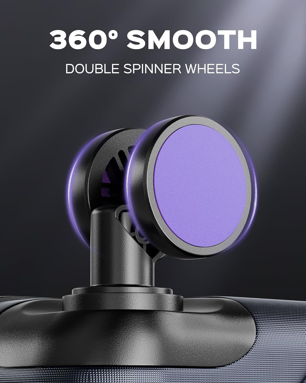 28 inch Luggage Hardside and Lightweight Suitcase with Spinner Wheels TSA Lock for Travel Business, Purple With Dark Blue