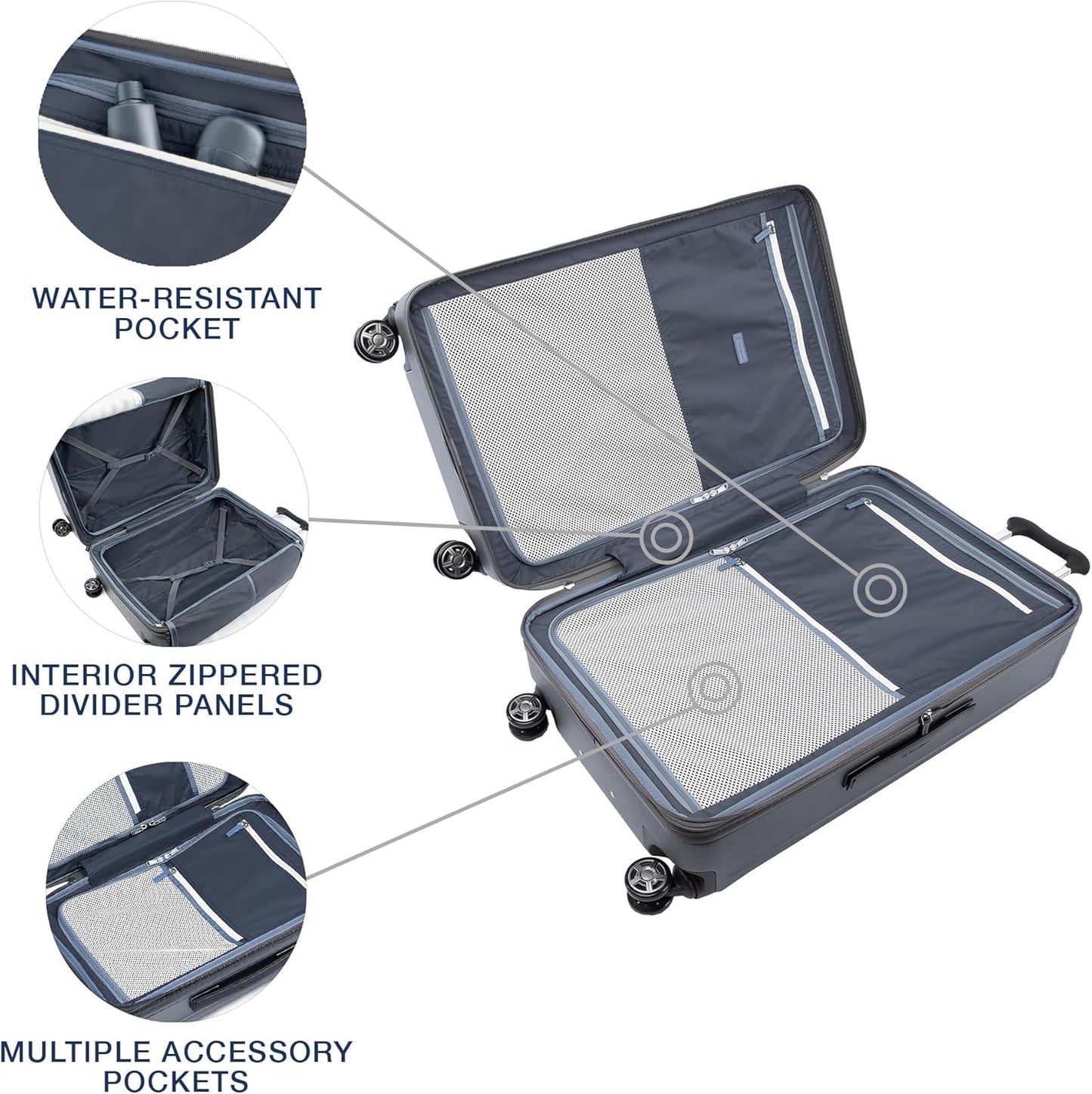 Travelpro Platinum Elite Hardside Expandable Checked Luggage, 8 Wheel Spinner, TSA Lock, Hard Shell Polycarbonate Suitcase, Vintage Grey, Checked Large 28-Inch