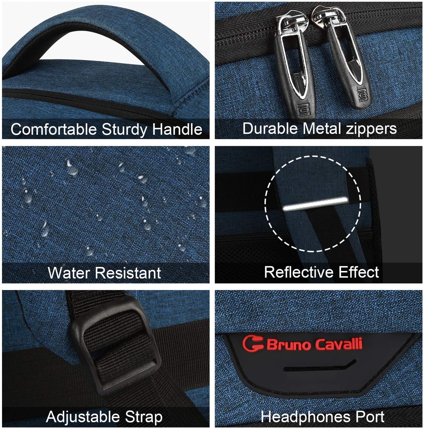 Laptop Backpack,Business Travel Anti Theft Slim Durable Laptops Backpack with USB Charging Port,Water Resistant College Computer Bag for Women & Men Fits 15.6 Inch Laptop and Notebook - Blue