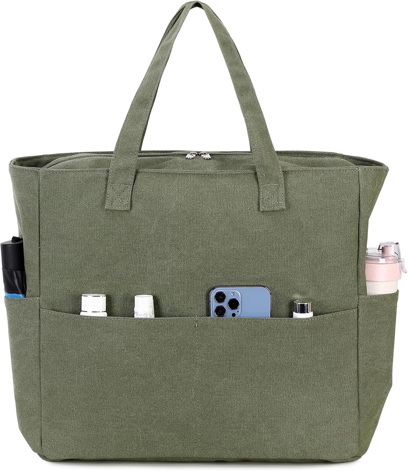 LEDAOU Large Beach Tote Bag Women Waterproof Sandproof Zipper Beach Tote Bag for Pool Gym Grocery Travel with Wet Pocket