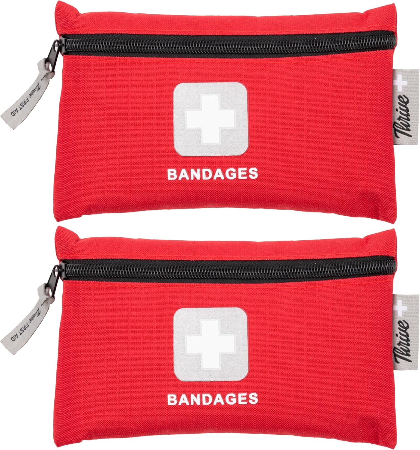 Thrive Adhesive Bandages (Pack of 305)- Multipack- Fabric with Storage Bag, Tough and Flexible Waterproof Bandages Variety Pack for Kids and Adults, Small, Medium, Large, and Circular Sizes Included