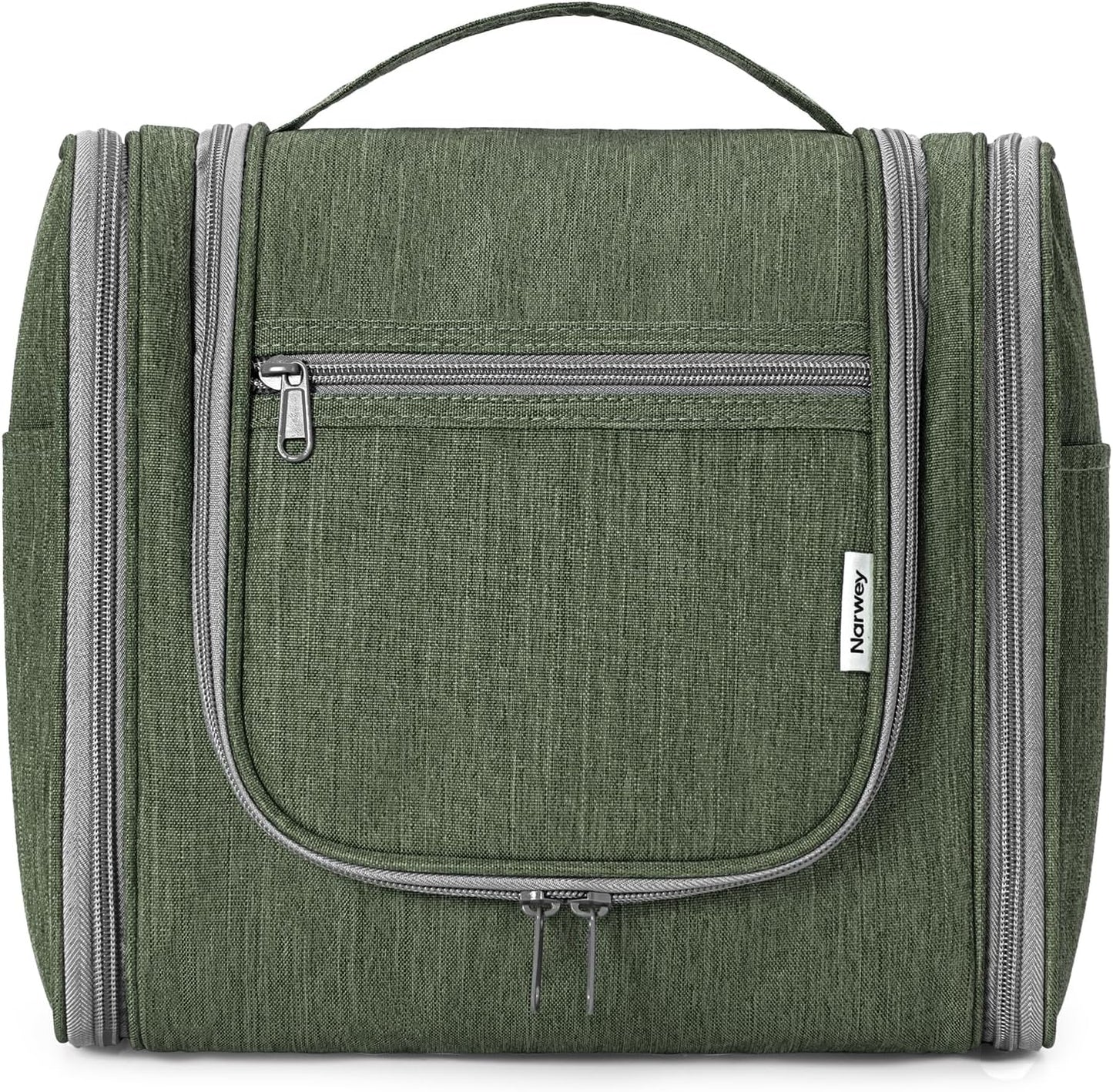 Narwey Hanging Toiletry Bag for Women Travel Makeup Bag Organizer Toiletries Bag Men for Cosmetics Essentials Accessories (Large, Army Green)