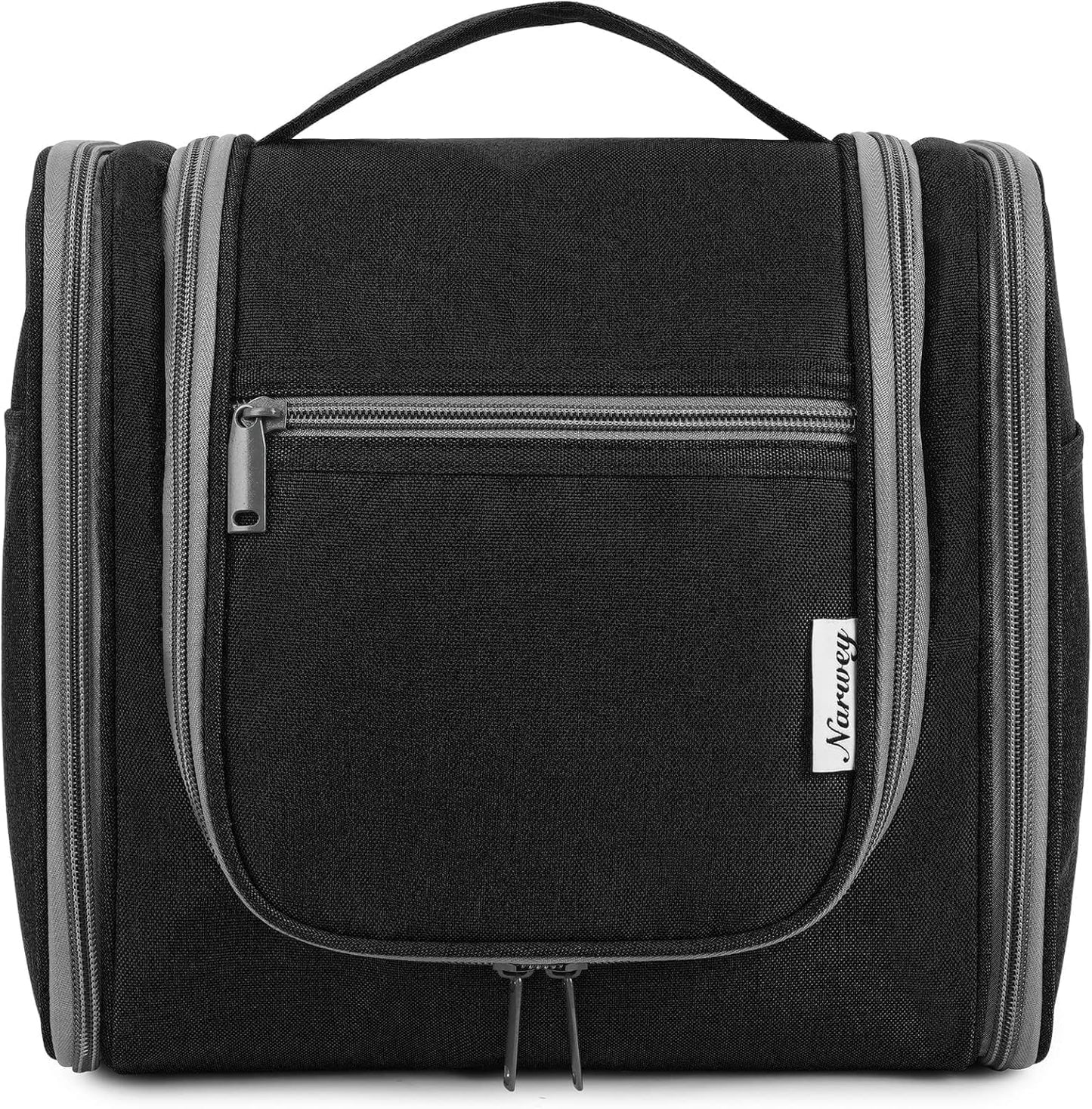 Narwey Hanging Toiletry Bag for Women Travel Makeup Bag Organizer Toiletries Bag for Cosmetics Essentials Accessories (Large, Black)