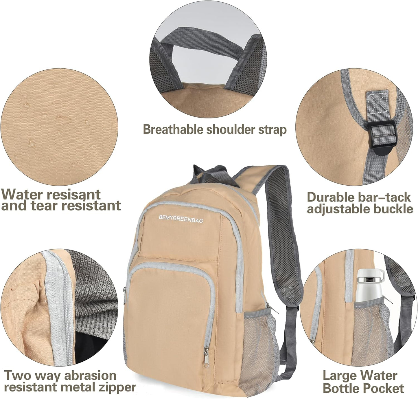 35L Foldable Waterproof Backpack For Outdoor Sports Travel Inside Wet Clothes Compartment Packable For Multiple