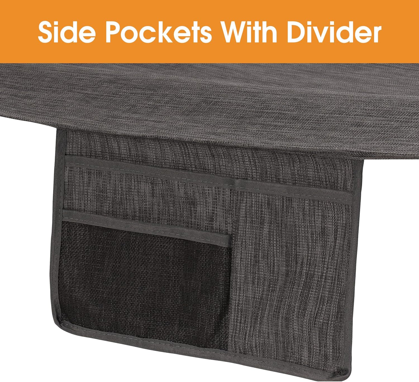 Lazy Daze Hammocks 11 FT Double Outside Hammock Quick Dry Olefin Fabric Hammock with Spreader Bar & Side Pocket for Outdoor Poolside Backyard 450 lbs Capacity, Black