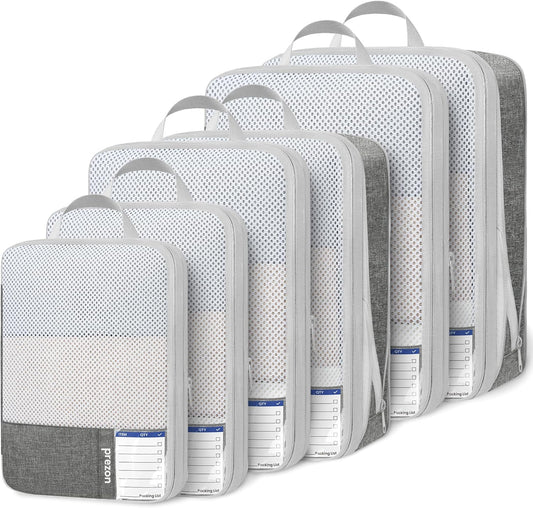 8 Set/6 Set/4 Set Compression Packing Cubes for Travel, Lightweight Vacation Travel Essentials, Travel Accessories for Suitcase Organizer Bags Set, Durable Luggage Organizer