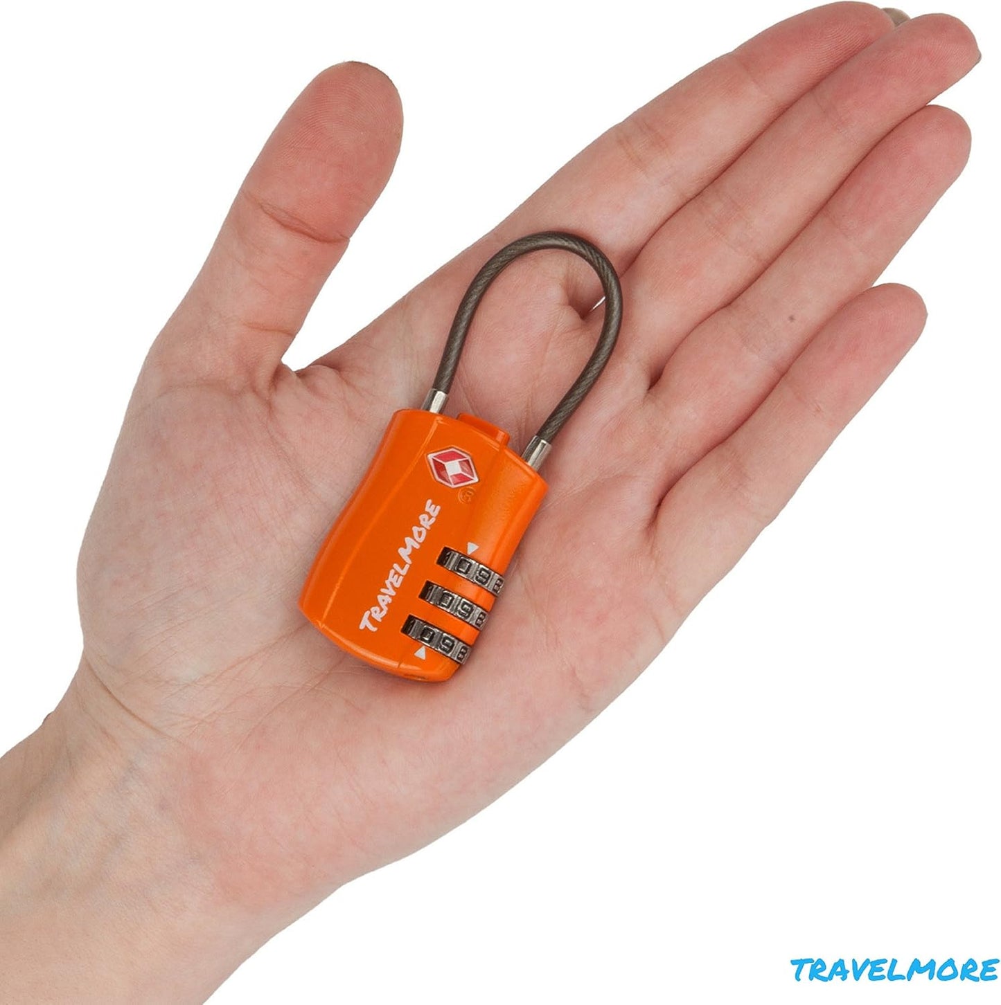 TravelMore 10 Pack TSA Approved Travel Combination Cable Luggage Locks for Suitcases - Orange