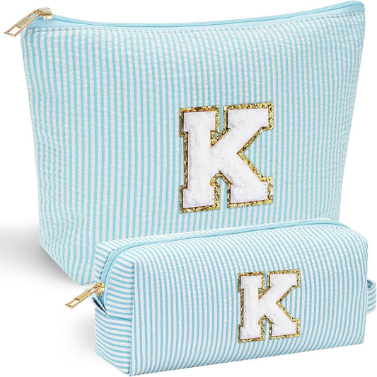 YOOLIFE Teen Girl Gifts Trendy Stuff | Cute Makeup Bag for Girls - Cosmetic Bags for Women | Initial Make Up Bag | Personalized Gifts for Women Friends | Skin Care Bag | Christmas Gifts for Girls K