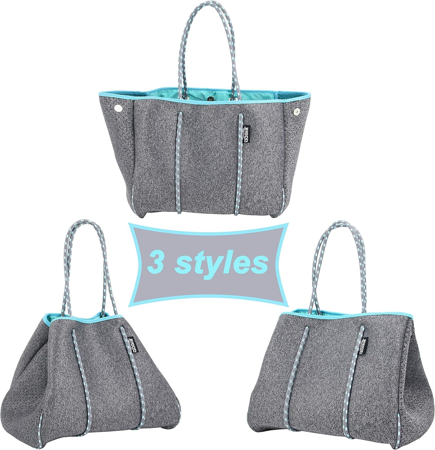 QOGiR Neoprene Multipurpose Beach Bag Tote with Inner Zipper Pocket … … … …