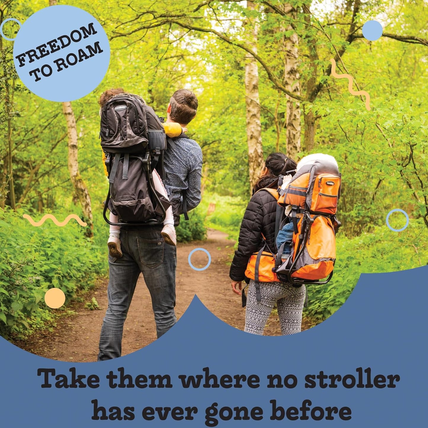 Hiking Baby Carrier Backpack - Comfortable Toddler/Baby Backpack Carrier System with Diaper Change Pad, Insulated Pocket + Rain and Sun Hood to Protect Your Child