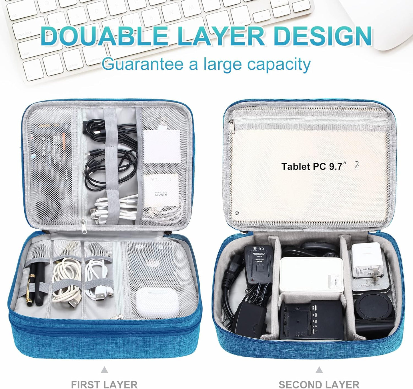 CILLA Electronics Organizer Travel, Travel Cord Organizer Case, Compact Electronics Accessories Bag for Cable, Cord, Charger, Phone