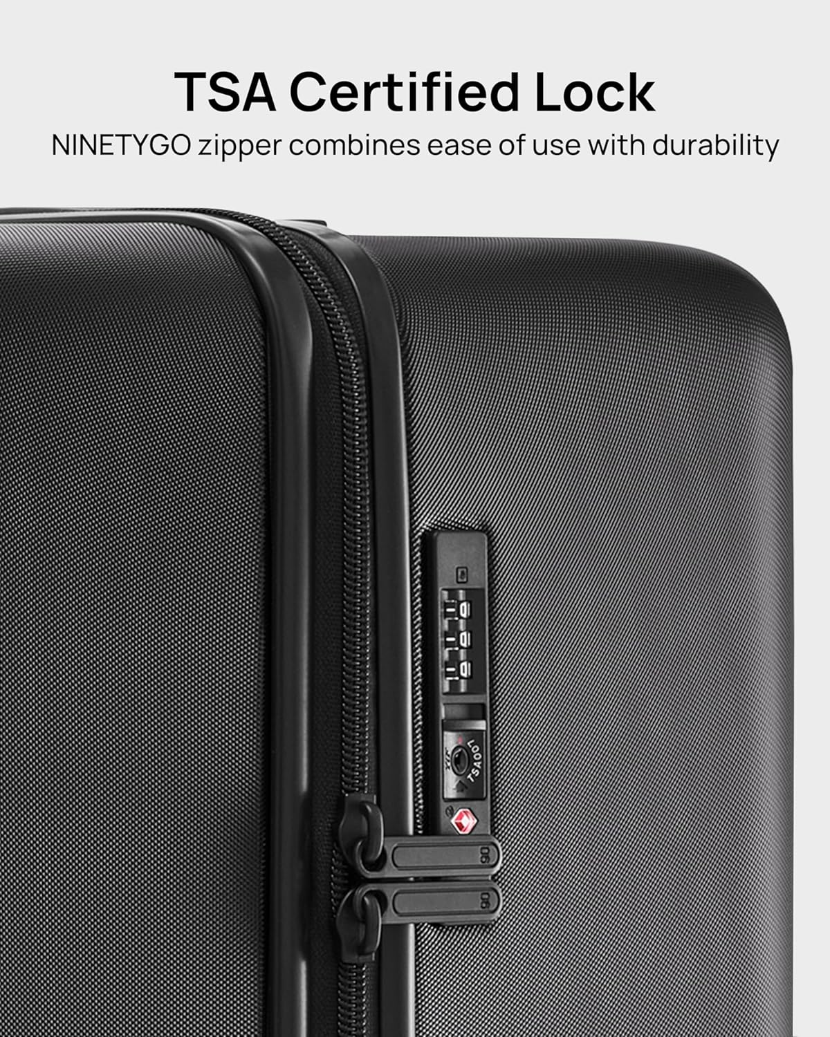 NINETYGO Carry On Suitcase, 20 Inch Carry-On Luggage with Double Spinner Wheels, Anti-Burst Zipper, Hard Case PC Suitcase Carry On, Lightweight Travel Luggage, TSA Approved (Onyx Black, Hudson)